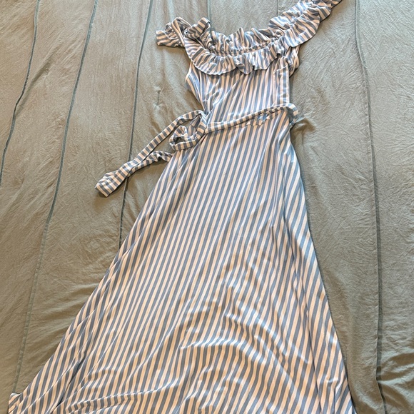 Boden Striped Maxi Dress in Blue and White - Picture 1 of 3